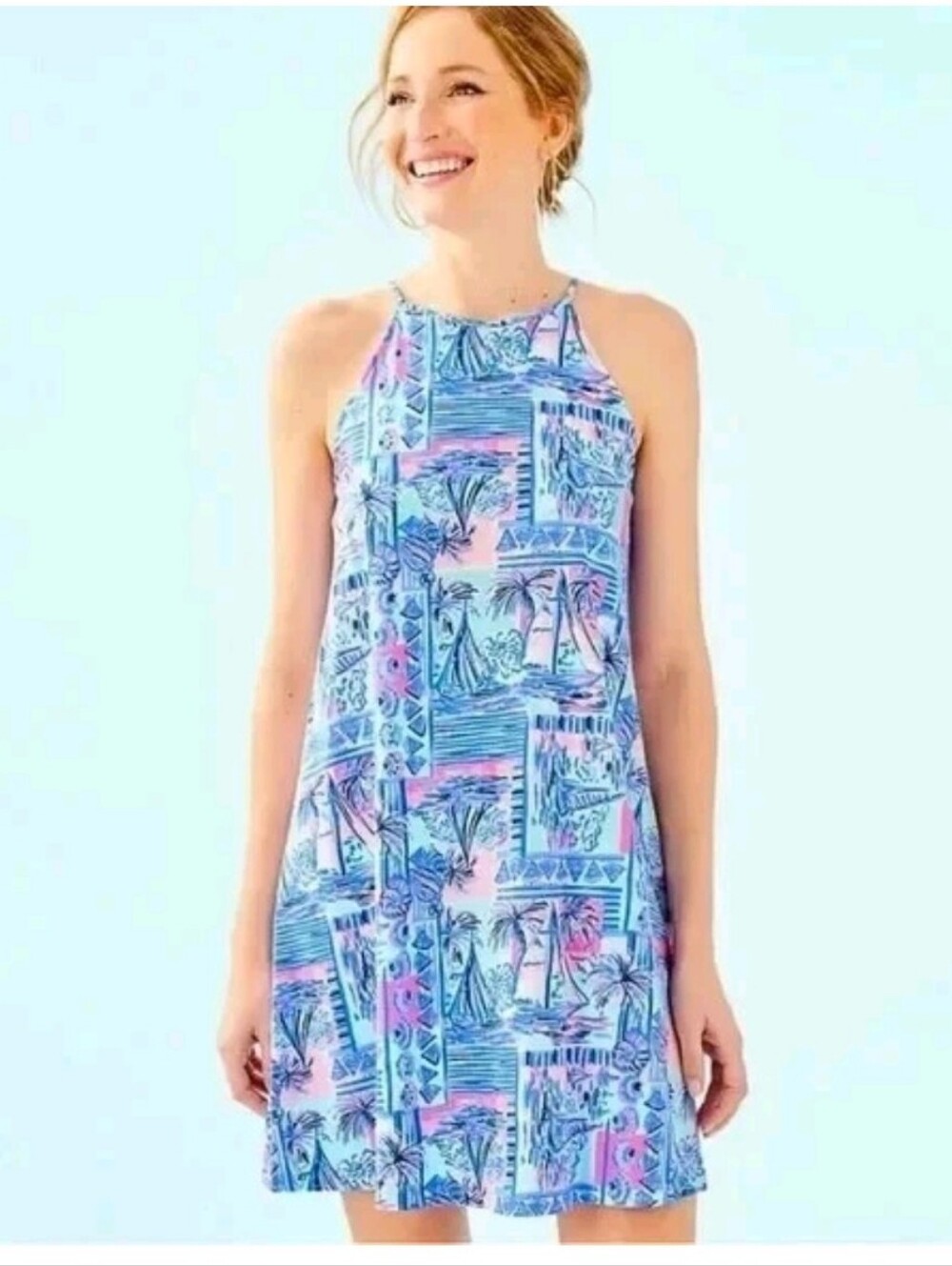 Lilly Pulitzer Margot Swing Dress in Yeah Buoy Sail Print Blue Xsmall